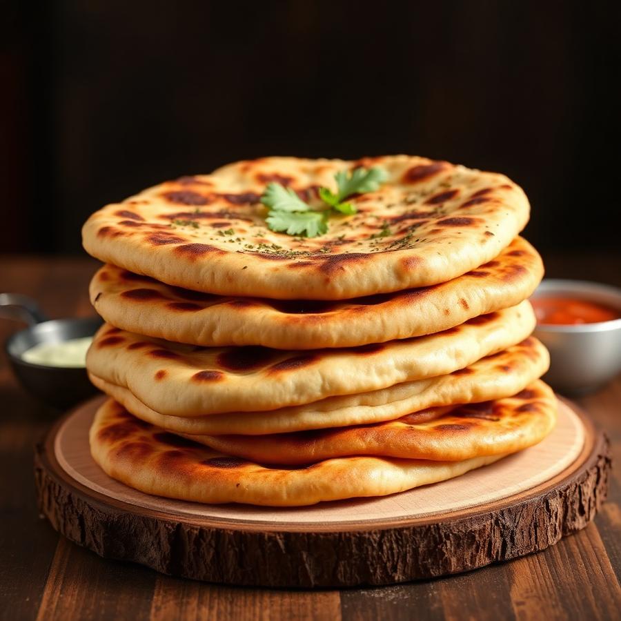 Fresh tandoori naan